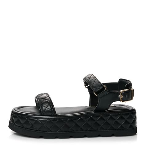 chanel quilted platform sandals.